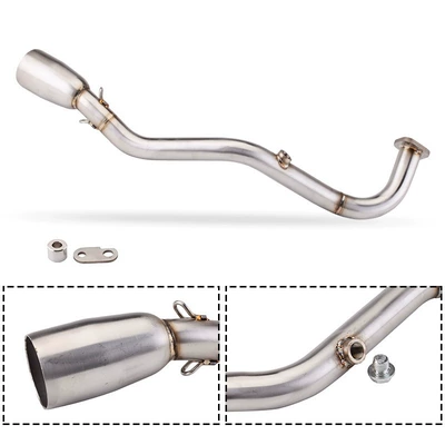 Motorcycle exhaust pipe, Steel Burnt Blue Front Section