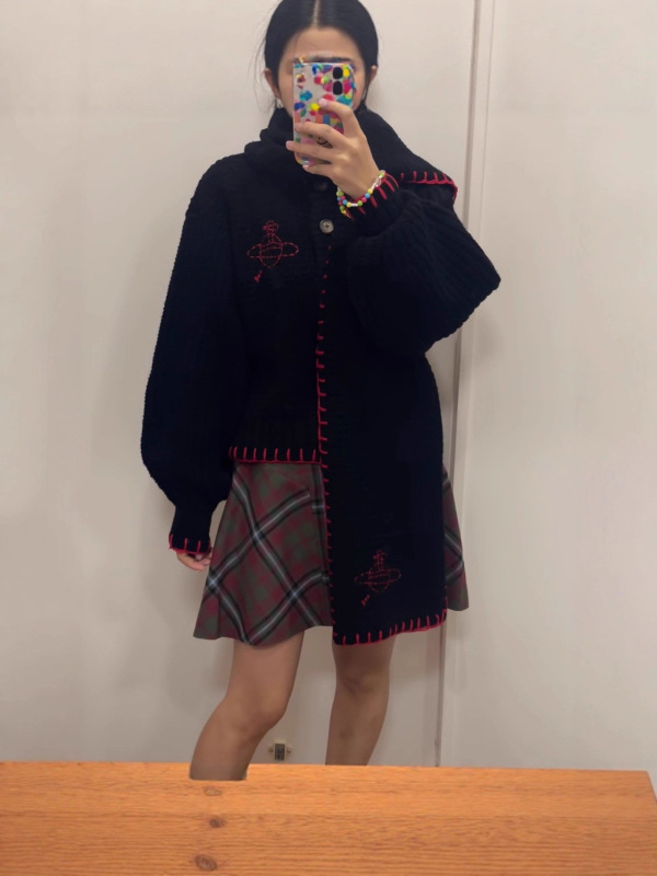 西太后土星早秋新款小众设计印花简约时髦开衫毛衣|undefined