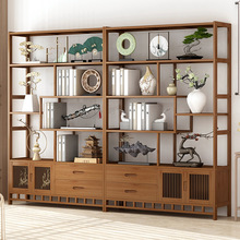 博古架新中式多宝阁茶叶展示柜非实木摆件柜茶具置物架客厅书架子