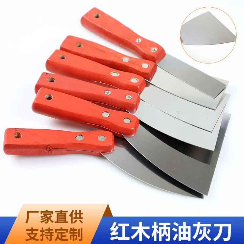 Оптовая двухцветная ручка из нержавеющей стали шпатель пластиковая ручка Лопата нож партия нож деревянная ручка двойной зажим лопата с зеркальной полировкой