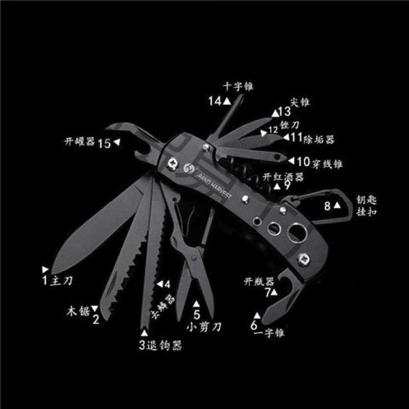 批发瑞士多功能小刀户外野营锋利折叠水果小刀具防身随身便携组合