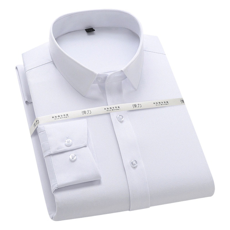 Camisas de hombre de manga larga elásticas comerciales delgadas antiarrugas camisa blanca ropa de trabajo ropa de trabajo camisa de trabajo hombre