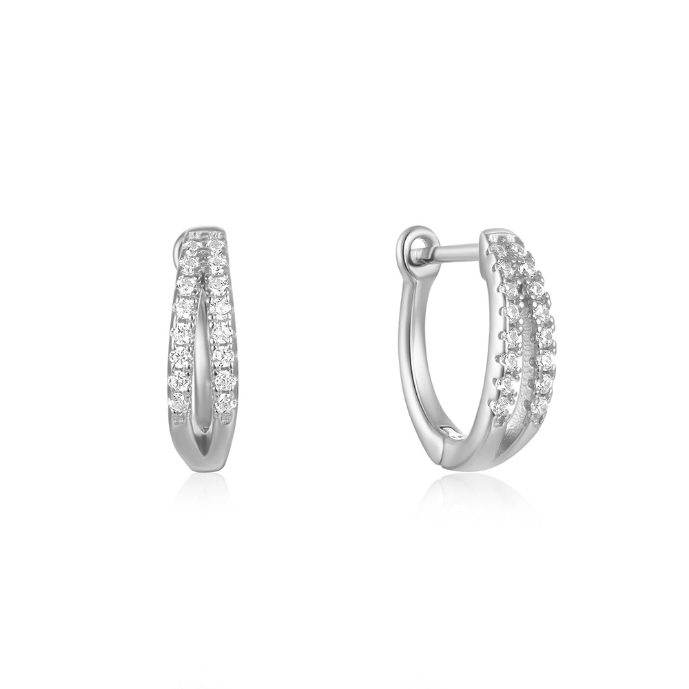 1 Pair Simple Style Geometric Plating Sterling Silver Hoop Earrings display picture 58