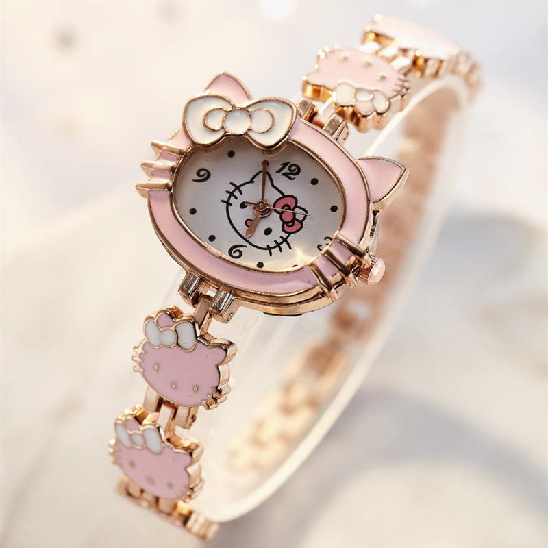 New Fashion Student Kidsren's Watch Steel Band Kt Cat Kidsren's Watch Women's Bracelet Digital Quartz Watch
