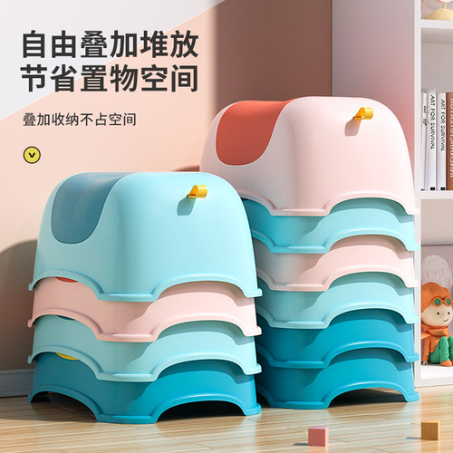 Plastic small stool household low stool children's day stool can stack step stool thickened bathroom anti-slip stool chair