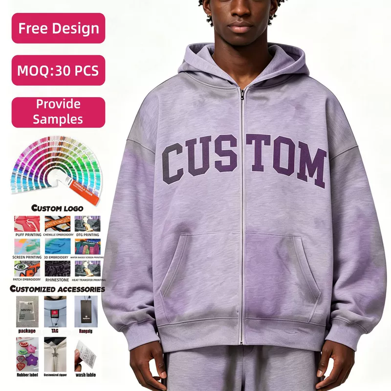 Men's Hoodie Custom 420gsm Cotton Fleece Dirty Washтолстовка / свитшот