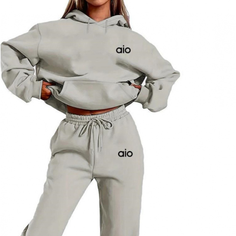 European and American Cross-Border New Alo Set Autumn and Winter Tops and Pants Casual Loose Comfortable Sweatshirt Unisex Pullover Hoodie European and American Cross-Border New Alo Set Autumn and Winter Tops and Pants Casual Loose Comfortable Sweatshirt Unisex Pullover Hoodie