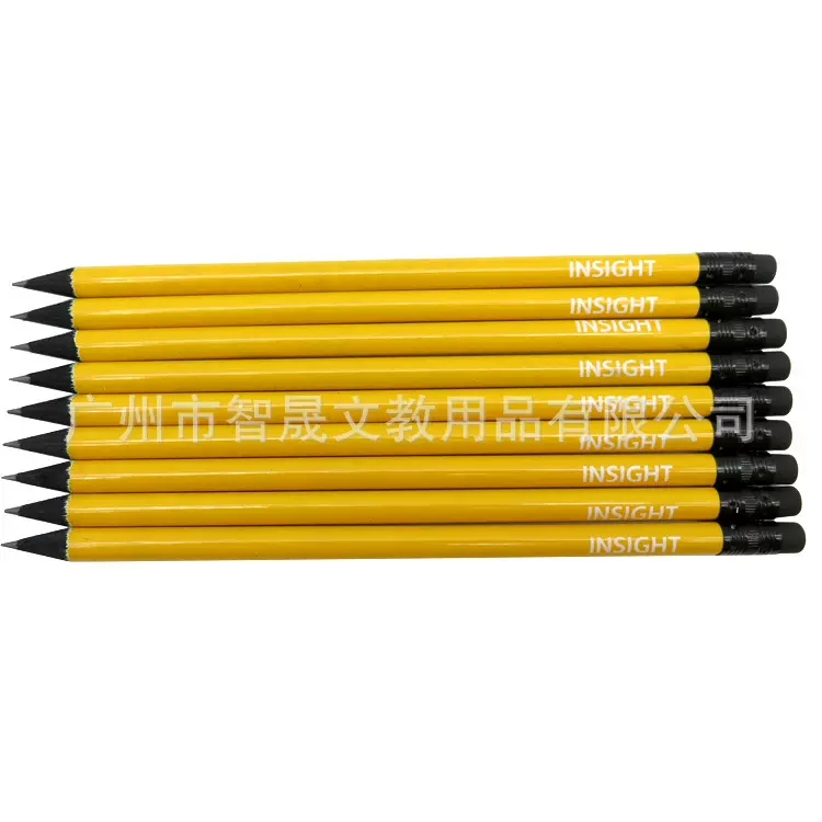 7.5英寸黑木铅笔 酒店铅笔 学生写字笔 促销礼品铅笔定 制