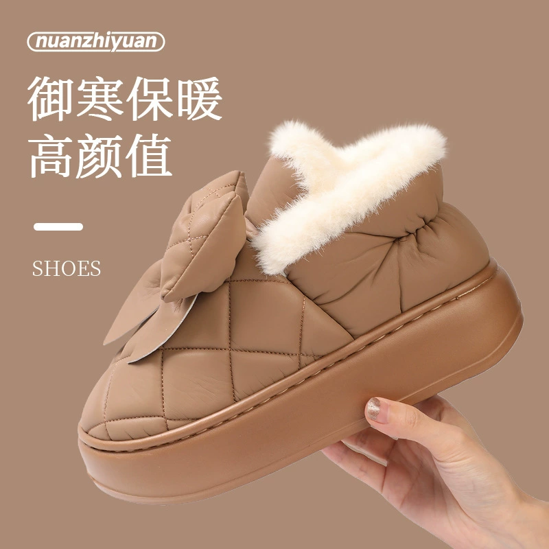 Nangbo Wan носить сумки и хлопчатобумажные тапочки женщина теплая и бархат зимой