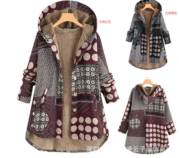 11버튼 체크무늬 레드