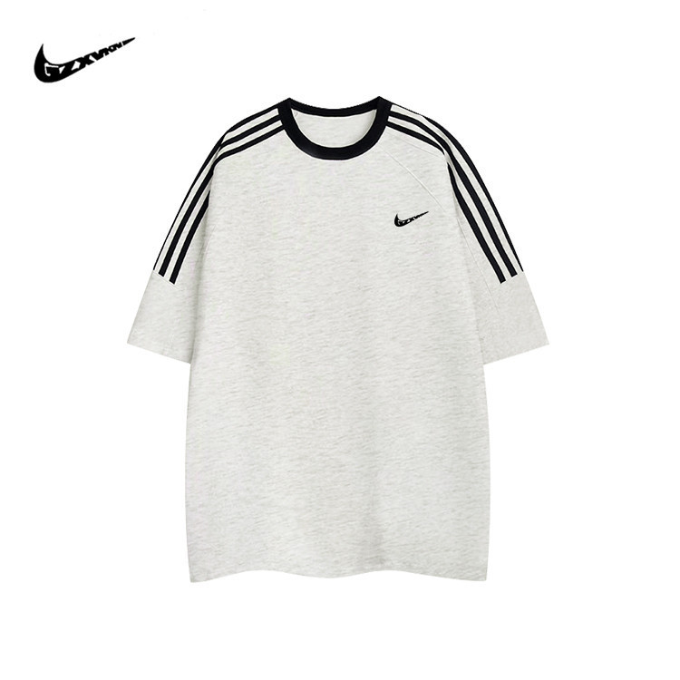 American Retro Versatile Pure Cotton Summer Solid Color Short-Sleeve T-Shirt Pullover Round Neck Couple Fashion Trendy Casual Top