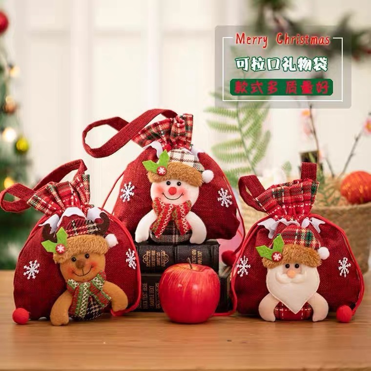 クリスマスキャンディーリンゴ袋子供プレゼント袋幼稚園キャンディー袋クリスマスキャンディー包装袋束口代発|undefined