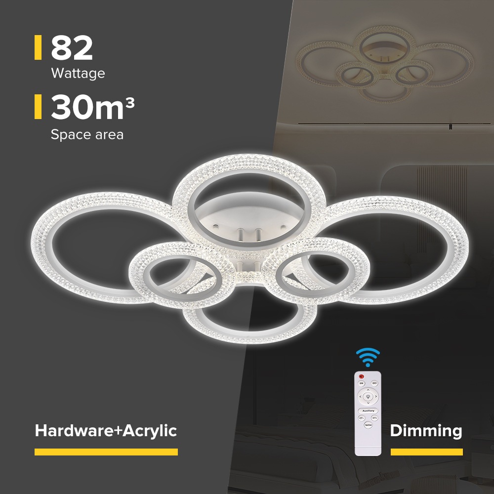 Amazon acrílico transfronterizo lámpara de techo de sala de estar LED burbuja anillo de lámpara de dormitorio luces de comedor de moda creativas