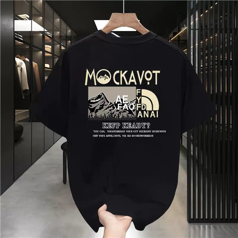 Американская модная мужская футболка с короткими рукавами, лето 2025, новая модная брендовая доступная роскошная футболка из чистого хлопка с половиной рукавов