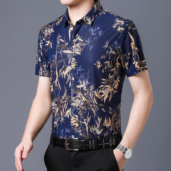 Fashionable casual silk shirt