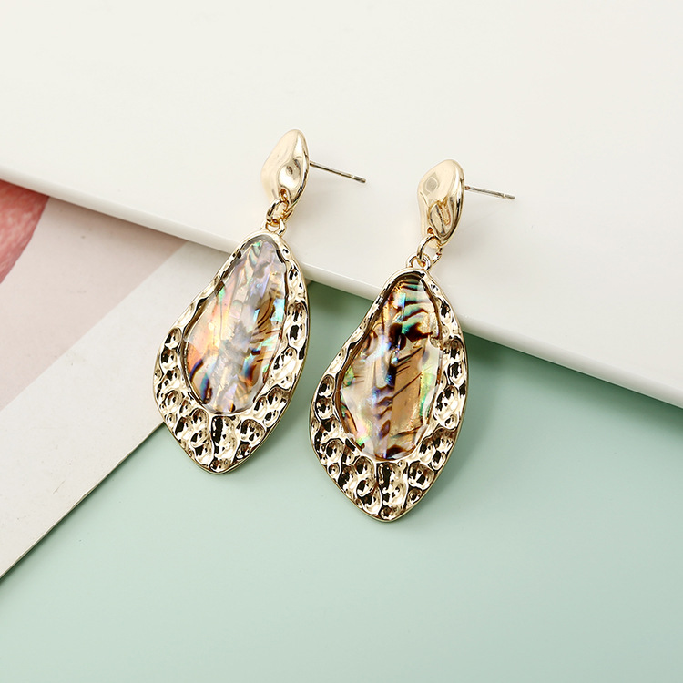 Fashion Transparent Inlaid Metal Irregular Earrings display picture 2