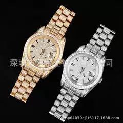 Hip-Hop 3A Zircon Luxury Starry Ice Japanese Quartz Movement Men's Fashion Watch