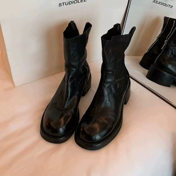 Martens, демисезонные полусапоги на молнии, 6 см