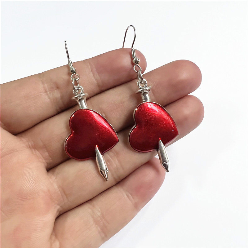 Fashion Heart Shape Alloy Plating Women's Drop Earrings 1 Pair display picture 3