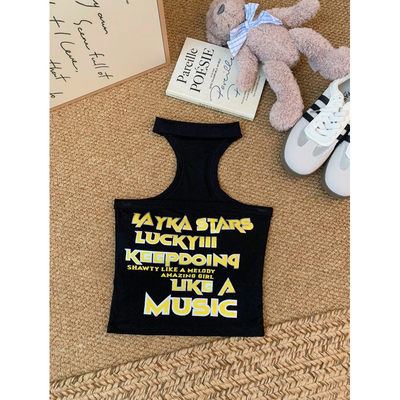 Diseño de tendencia de chicas callejeras delgadas, chaleco de cuello colgante, estilo de alta calidad, nuevo estilo de primavera y verano, mujer retrógrada