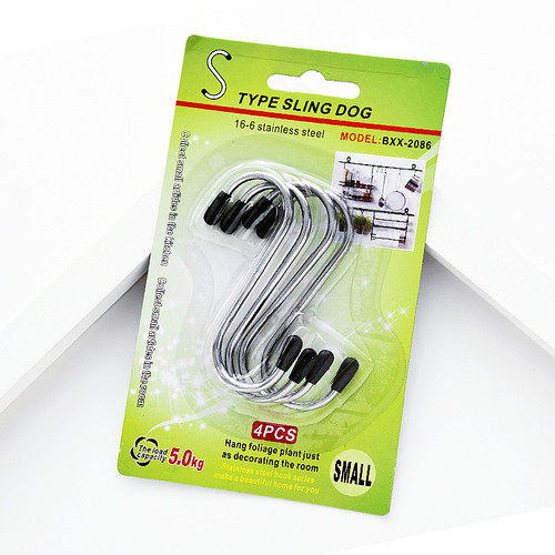 Pack of 4 S hooks, stainless steel hooks, kitchen storage hooks, coat and hat traceless hooks, portable solid hooks behind the door
