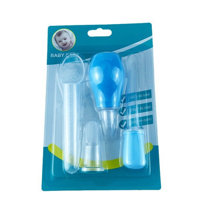 Alimentador de medicina para bebés de 4 piezas (azul)