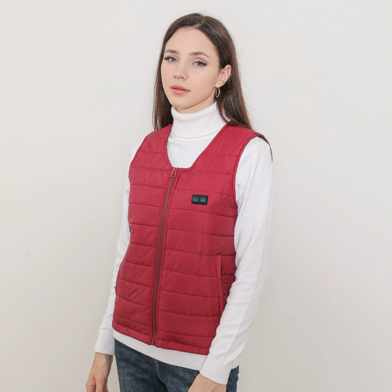 Winter vest, V-neckline, for middle age