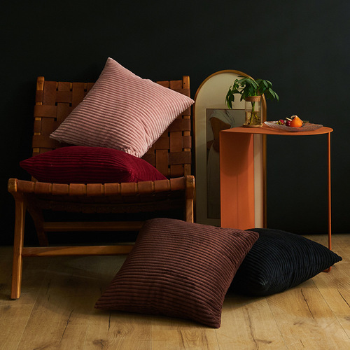 Mingyi Corduroy Pillowcase, Solid-Color Minimalist Design, Core-Free, Corn Stripe Cushion Cover—Available in Multiple Colors for Both Standard and Lumbar Pillows