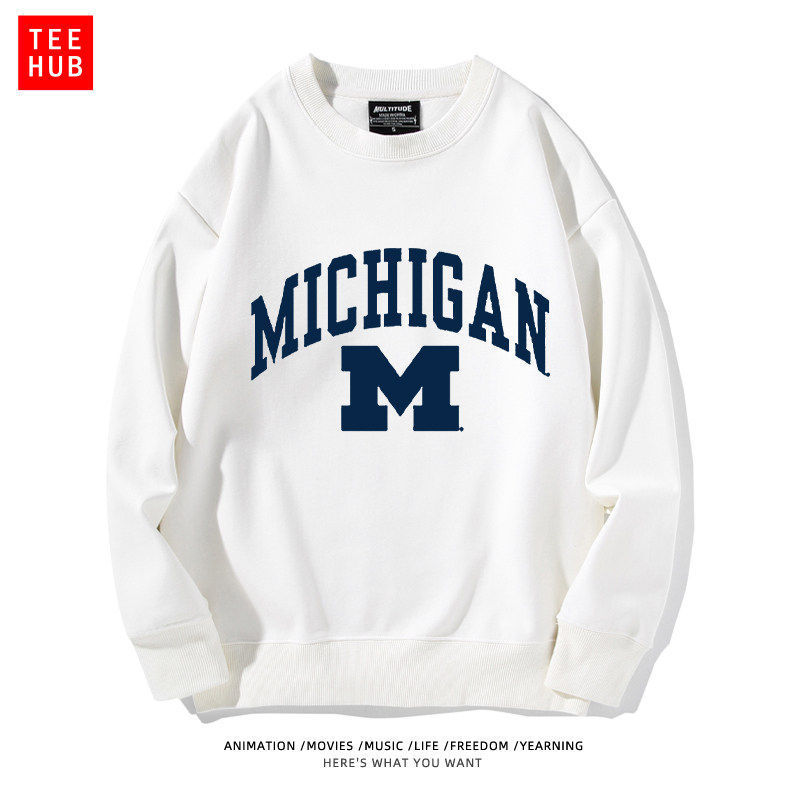 Umich University of Michigan International Student Class Uniform Long-Sleeve Michigan Ann Arbor Crewneck Sweatshirt Trendy Umich University of Michigan International Student Class Uniform Long-Sleeve Michigan Ann Arbor Crewneck Sweatshirt Trendy