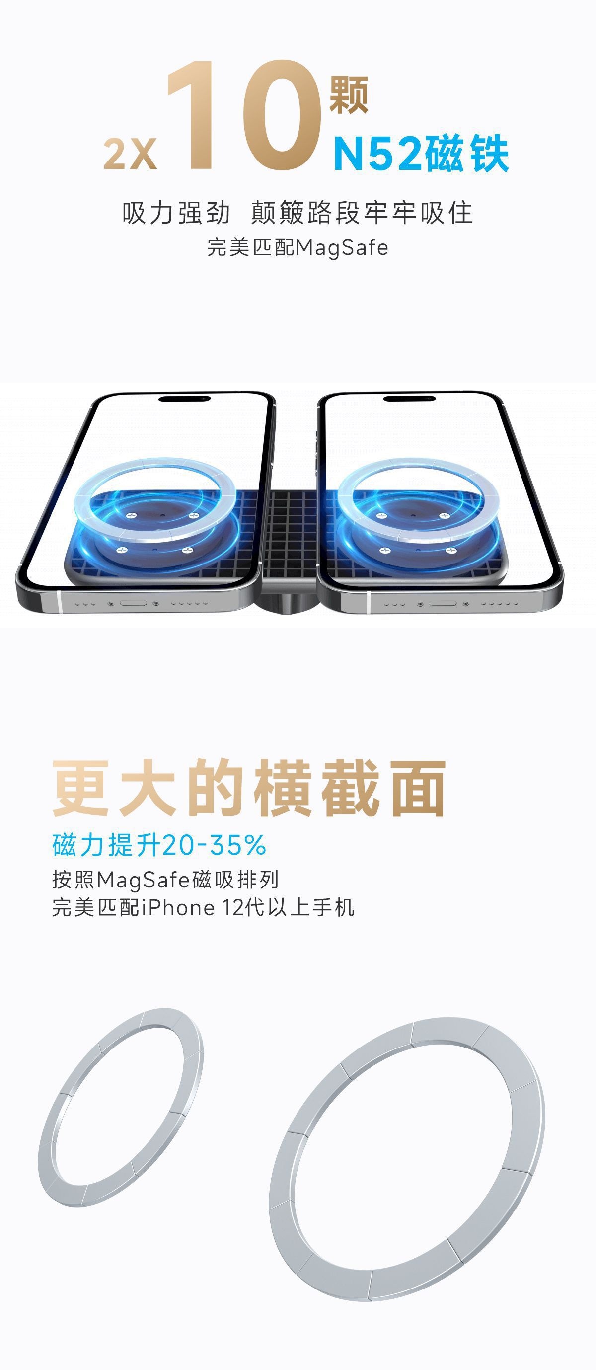 2026 New Model Magsafe Magnetic Car Phone Holder Compatible with Apple Strong Magnetic Mount