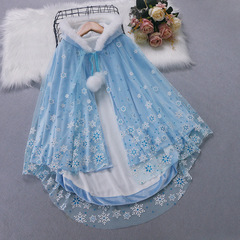 Velvet Frozen Elsa Cape for Kids - Warm and Fuzzy Outerwear with Added Padding and Thickness