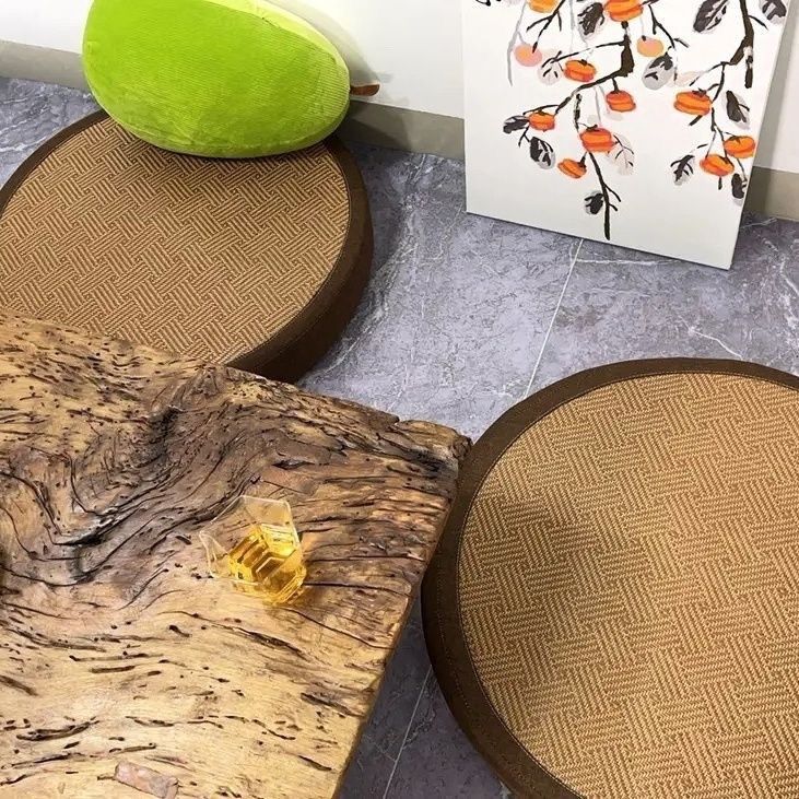 藤席蒲团坐垫圆形日式阳台飘窗坐墩地上榻榻米卧室座垫禅意办公用