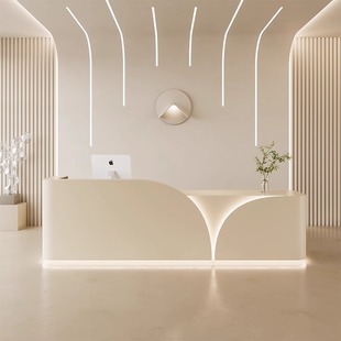 Simple Beauty Club Front Desk Company Hotel Commercial Reception Desk Painted Cashier Small Clothing Store Bar