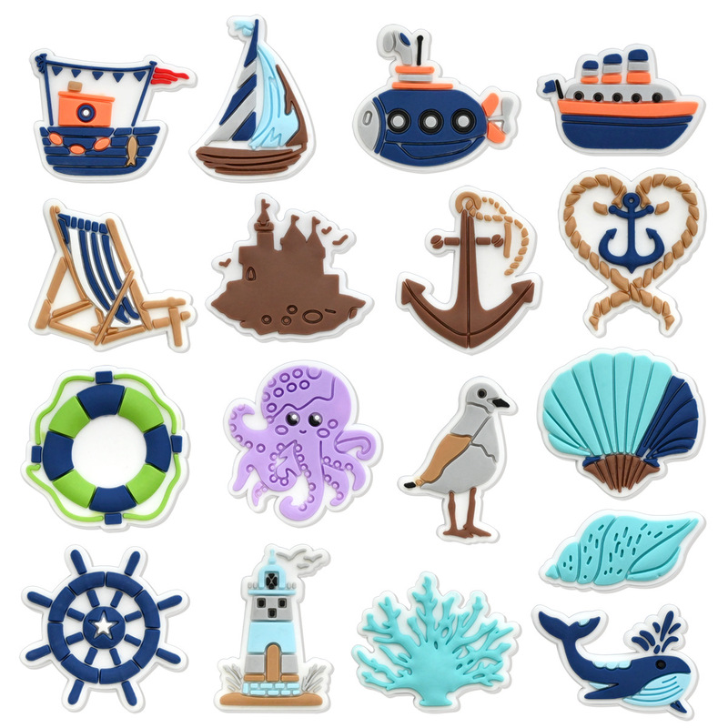 Cross-border New Rudder Series Hole Shoes Shoe Flower DIY Sailing Party Cartoon Fashion Shoes Accessories Shoe Buckle