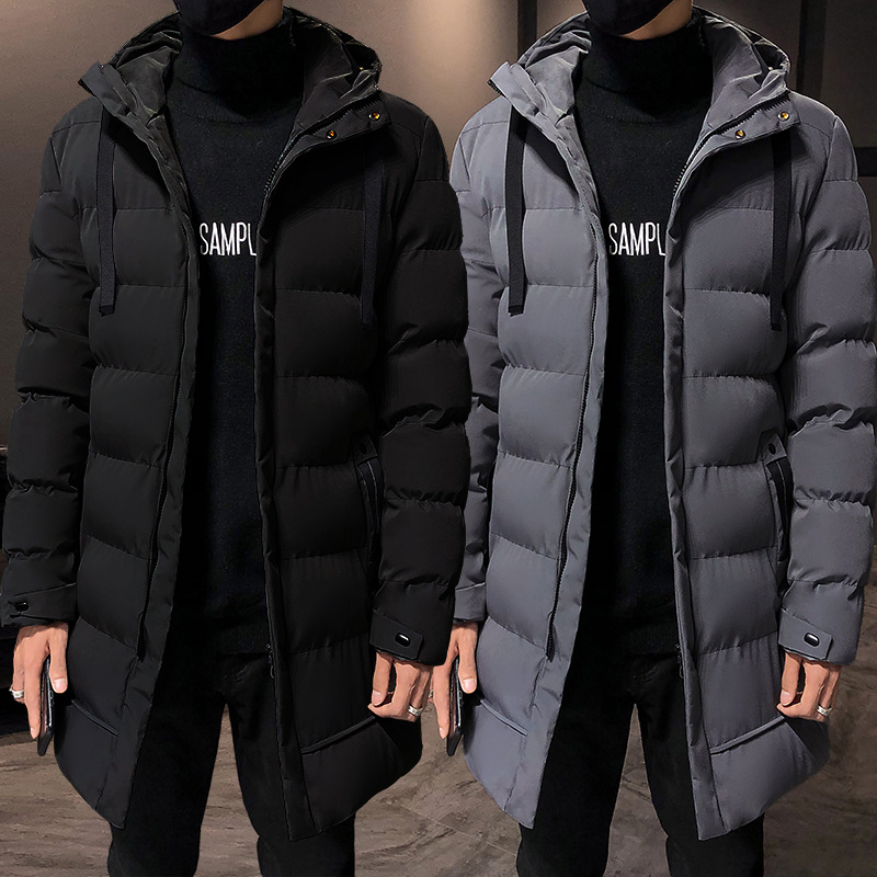 Chaqueta de algodón M-8XL para hombre, chaqueta de algodón de longitud media de talla grande, chaqueta informal cálida de estilo coreano para hombre, chaqueta de algodón de invierno a la moda