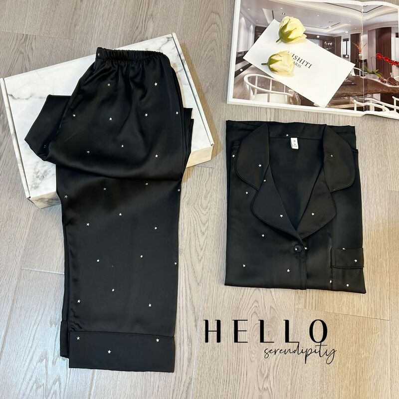 Cross-border sequins [Xinghai] New Pajamas Women's Summer Ice Silk Short Sleeve Pants Advanced Sense Home Clothes Shake Voice Wholesale