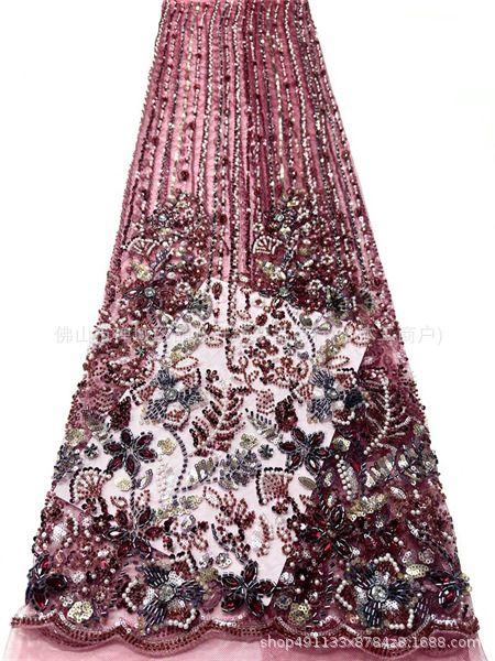 Fabricantes de cabello recto de mano pesada taladro de tela de perforación en caliente Europa y América vestido de boda transfronterizo vestido de moda tela