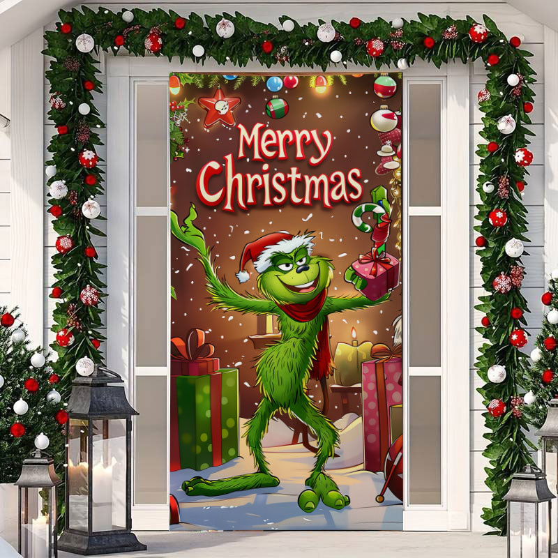 アマゾンクロスボーダー新型クリスマス怪傑門蓋祝日パーティーのドア貼り装飾雰囲気背景布メーカー直販|undefined