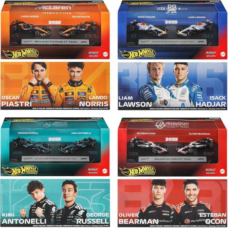 Hot Wheels Jmm89 Gold Label F1 Culture Dual Car Set Mercedes Red Bull Mclaren Dual Car Alloy Car Collection Toy