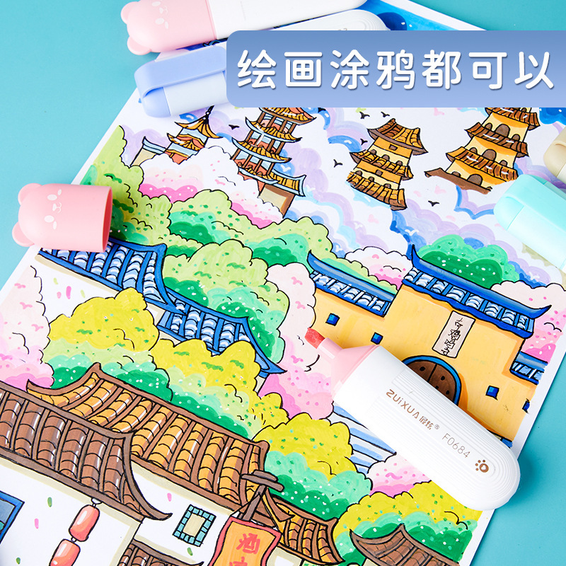 Cuchillo puntero de resaltador de color de ojos estudiantes puntero de resaltador de dibujos animados para niños cuentas de mano puntero de graffiti set puntero de resaltador