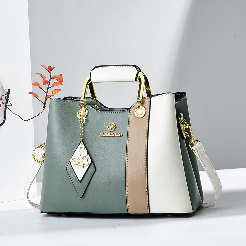 2025 nuevo color contraste bolso de mujer de mediana edad bolso de ropa de cama casual bolso inferior temperamento bolso de madre bolso de hombro portátil