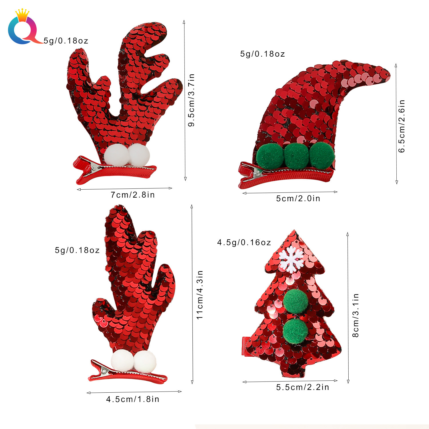 Cadeau de Noël Épingle à cheveux de Noël Déguisement de vacances Pince à bec de canard Pince à cheveux Pince à frange latérale Accessoires pour cheveux en gros_voghion.com