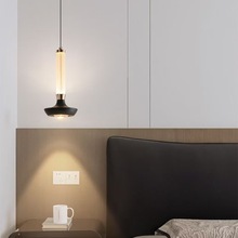 现代简约床头卧室吊灯客厅吊灯咖啡馆吧台个性创意美式长线小吊灯