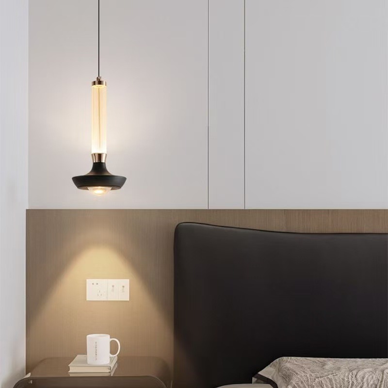 现代简约床头卧室吊灯客厅吊灯咖啡馆吧台个性创意美式长线小吊灯