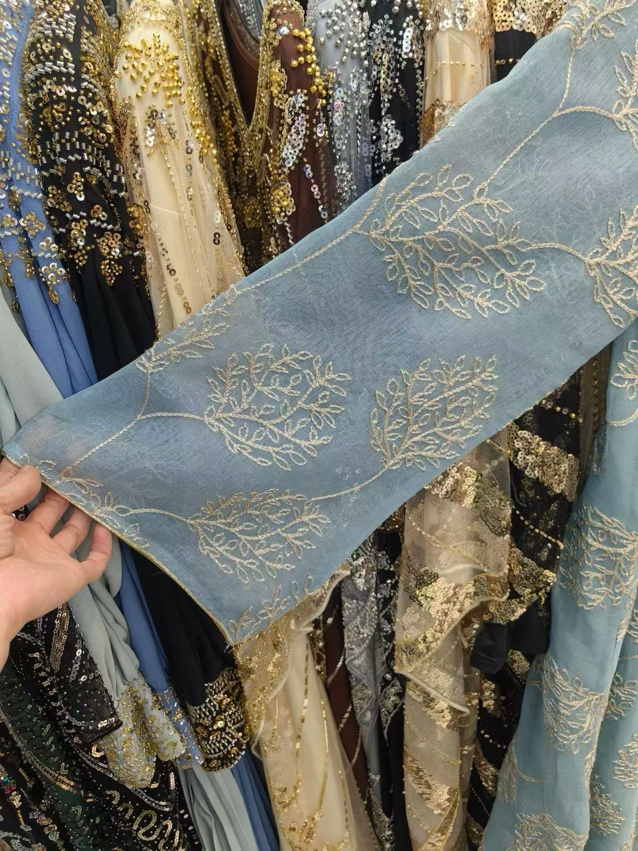 Middle Eastern Foreign Trade Heavy-duty Embroidered Robe For Women, 2025 New Design, Loose Fit, Plus Size, Long-sleeved_ecoleips.com