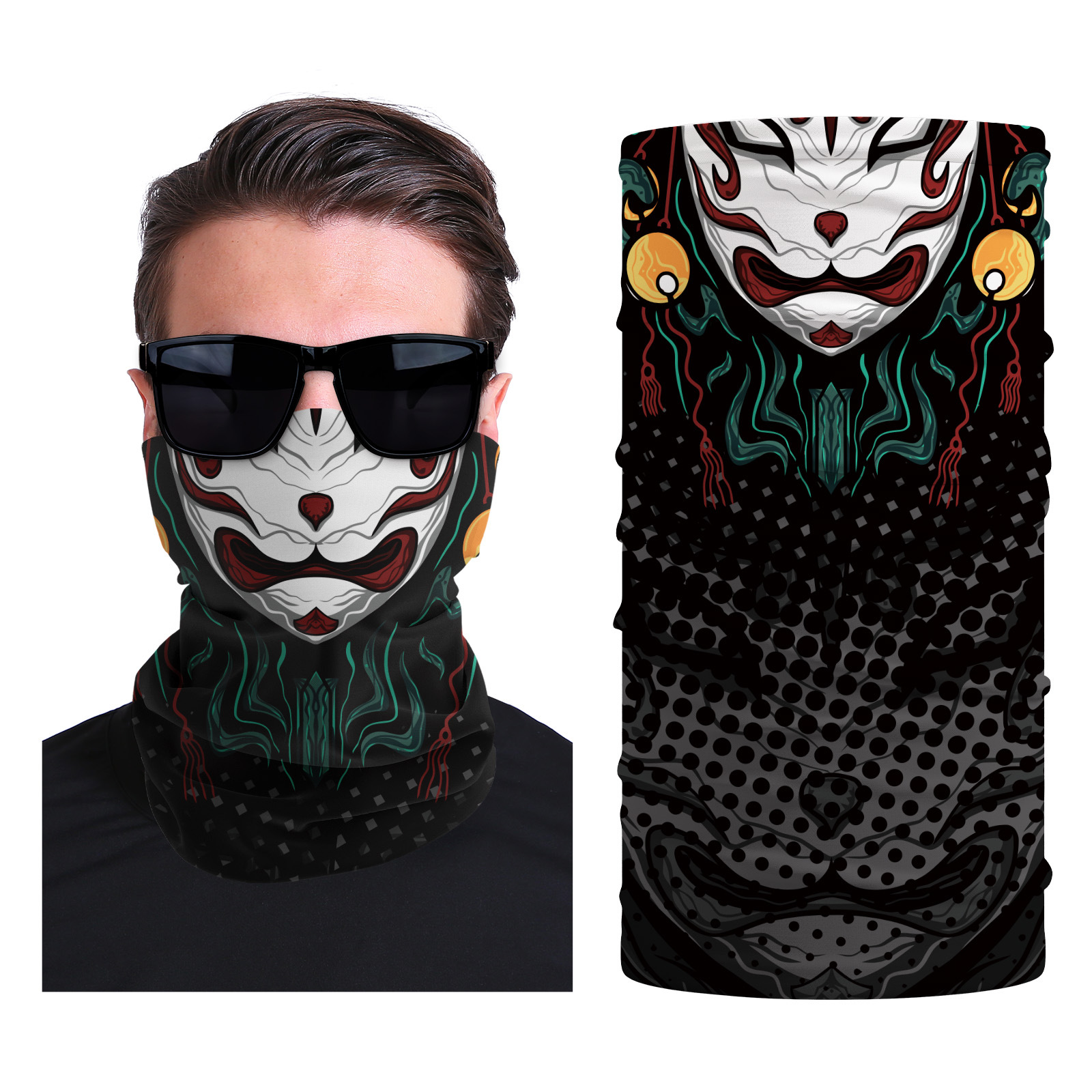 Xun hui transfronterizo media cara cráneo bufanda mágica sombrilla de viaje al aire libre máscara de equitación cuello de protección uv