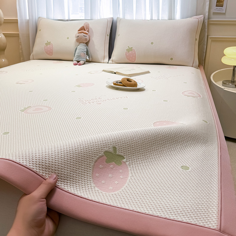 Wholesale Class a Ethylene Pe Cartoon Cool Washable Mat Three-Piece Set Non-Slip Foldable Soft Bed Sheet Air-Conditioned Mat