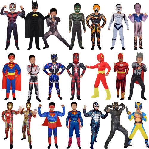 Captain America Superhero Costume Hulk Spider-Man Children's Performance Clothes Thor Superman Performance Costume