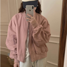 工装外套女飞行服新款棒球服设计日系小个子短款春秋感宽松夹克
