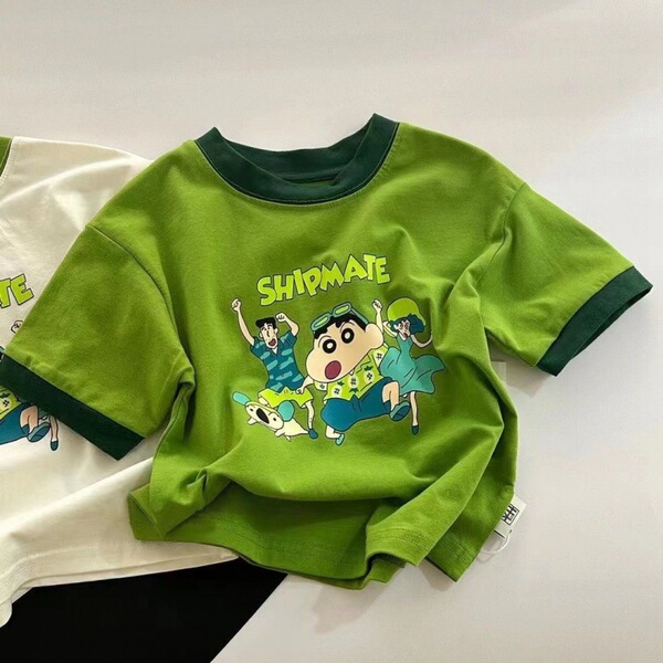 Cotton summer children's cartoon short sleeve T-shirt for boys with…